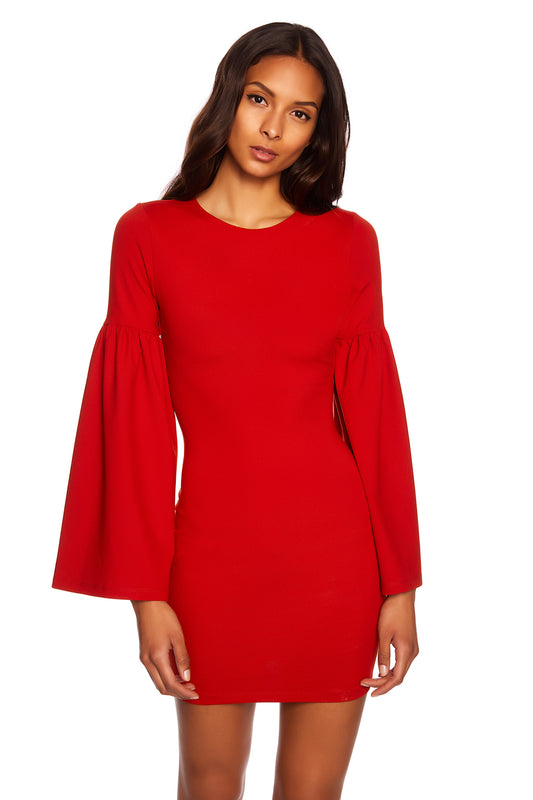 bell sleeve mini dress